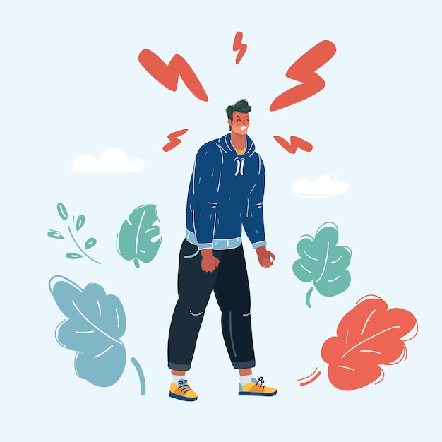 Vector angry male person