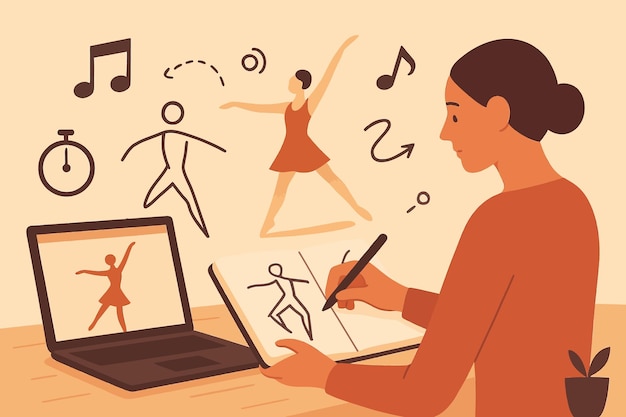 Vector animator creating movement sequences for a character