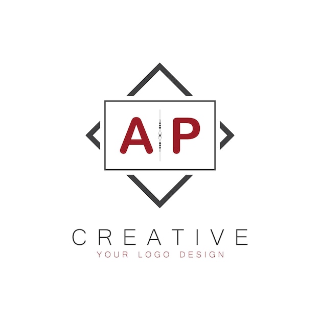 Vector ap initial monogram logo with creative square style design