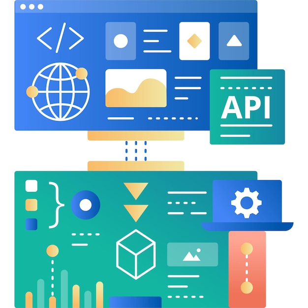 Vector api modeling icon vector web interface development