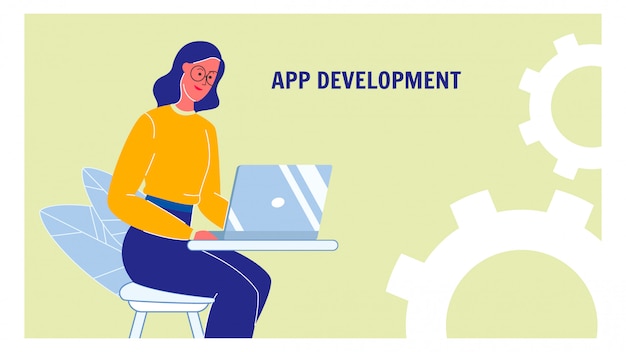 Vector app development vector web banner layout with text