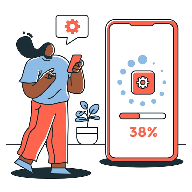 Vector app installation concept illustration