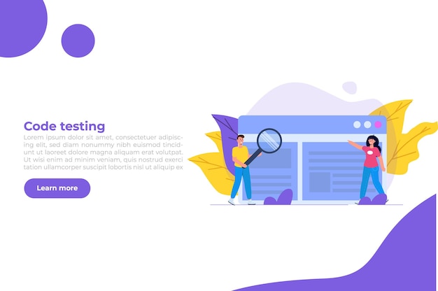 Vector app tester. software or application testing  concept.  debugging development process. vector illustration.