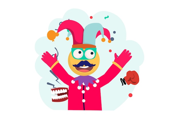 Vector april fools flat illustration design