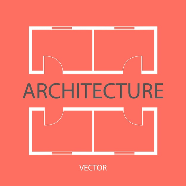 Vector architectural and construction logo engineering house plan project