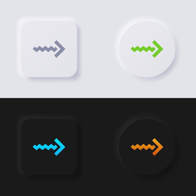 Vector arrow icon set multicolor neumorphism button soft ui design for web design application ui and more button vector
