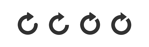 Vector arrow refresh icon reload symbol repeat loop rotation button