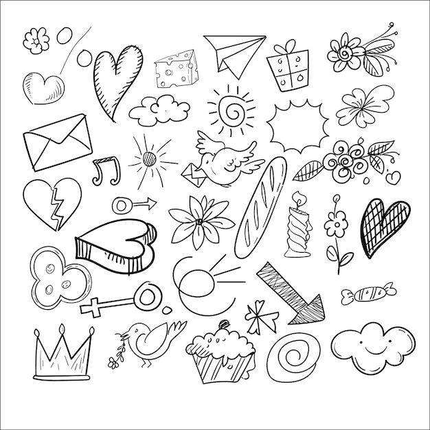 Vector arrow shape handwritten emphasis collection