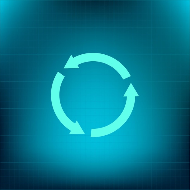 Vector arrows in a circle recycling symbol vector icon