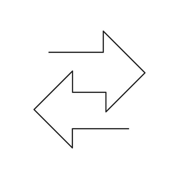 Vector arrows pointing in opposite directions