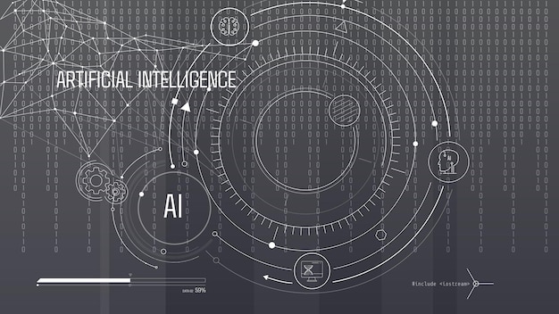 Vector artificial intelligence computing technology is used to create virtual infographics