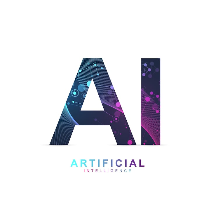 Vector artificial intelligence logo. artificial intelligence and machine learning concept. vector symbol ai. neural networks and another modern technologies concepts. technology sci-fi concept.