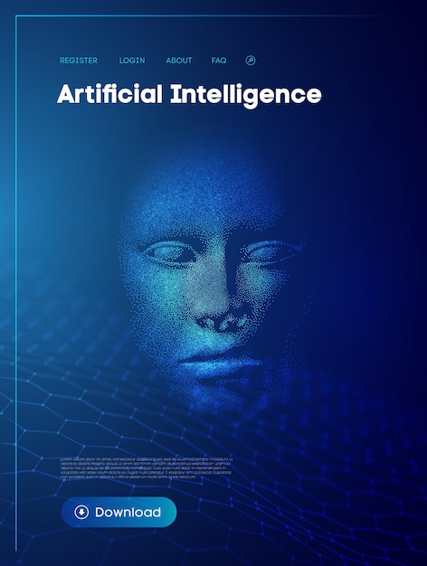 Vector artificial intelligence smart network digital technology information artificial neural network