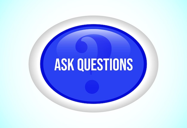Vector ask questions button suitable for mobile app and website ui design
