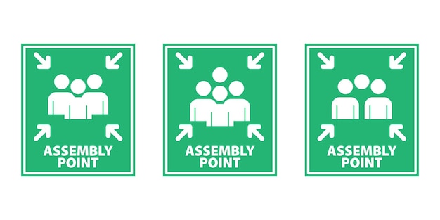 Vector assembly point vector set for various template or gathering point sign