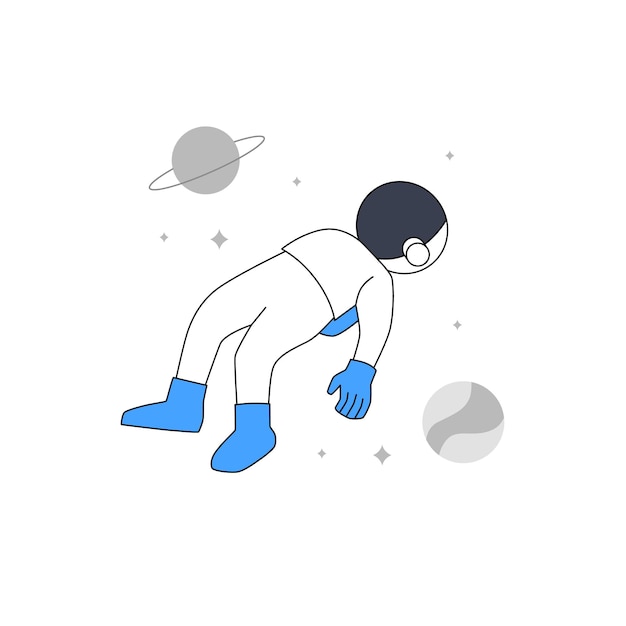 Vector astronaut floating at space with relax for server error message empty state for ui element illustration