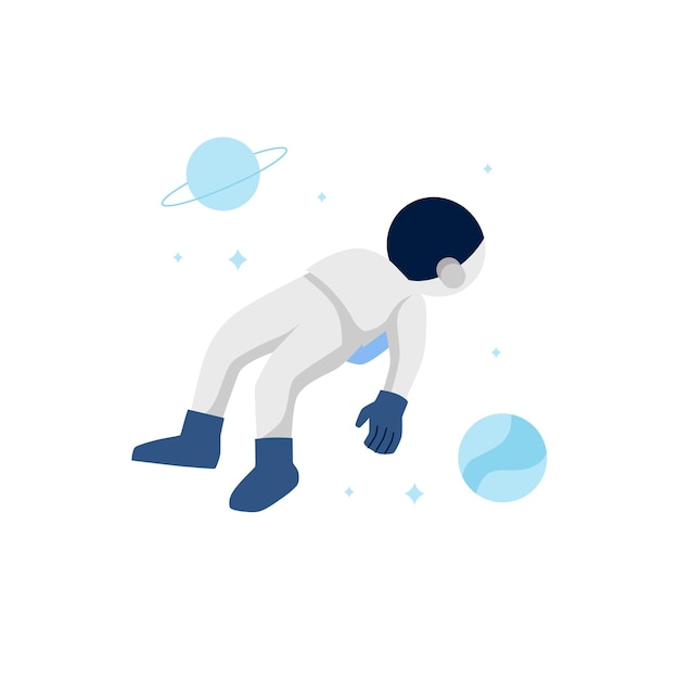 Vector astronaut floating at space with relax for server error message empty state for ui element illustration