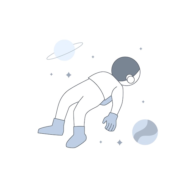Vector astronaut floating at space with relax for server error message empty state for ui element illustration