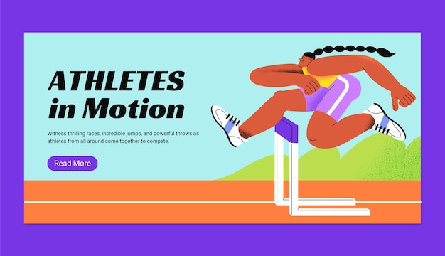 Vector athlete in motion banner design