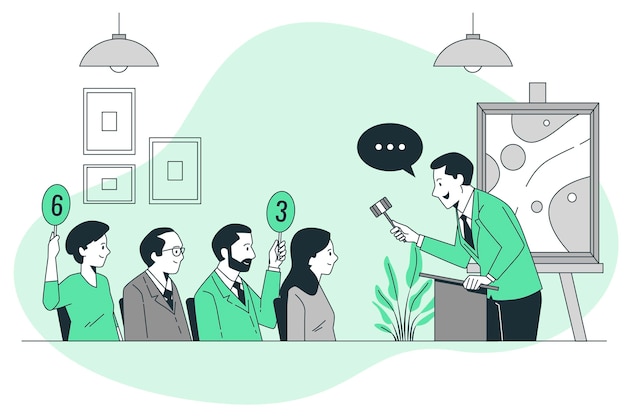 Vector auction concept illustration