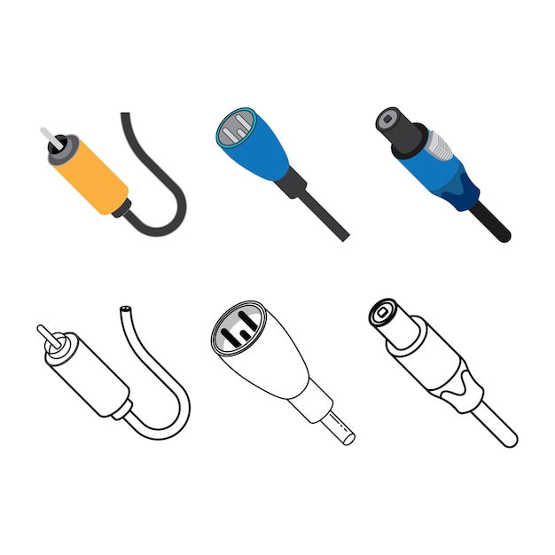 Vector audio jack icon