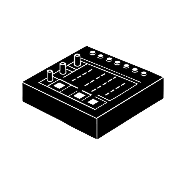 Vector audio mixing console isometric view
