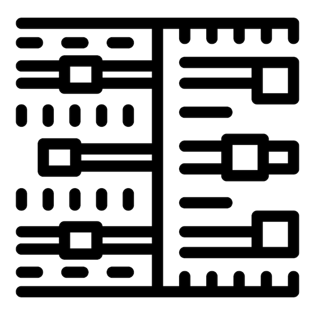 Vector audio mixing console panel showing adjusting knobs and faders icon