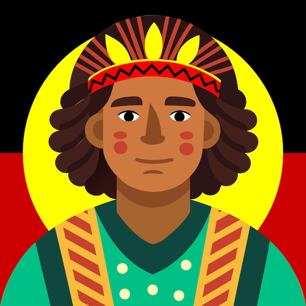 Vector australian aboriginal tribe chef illustration