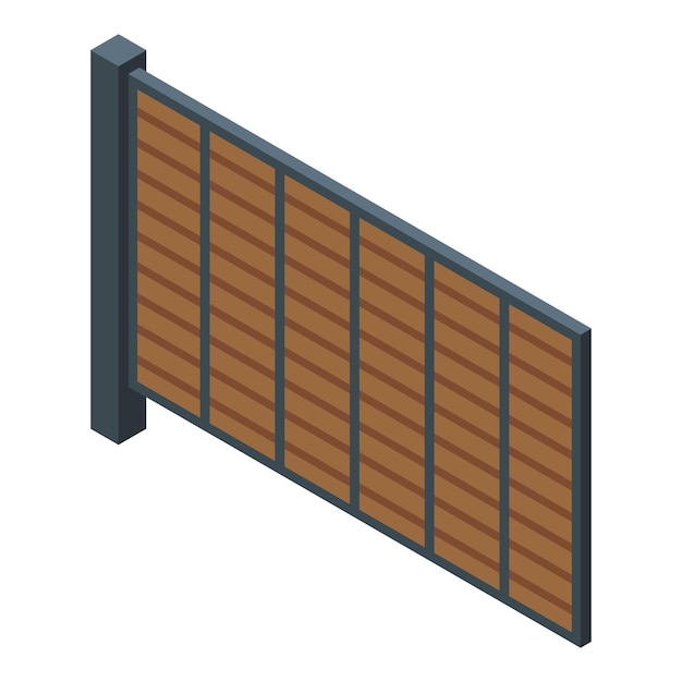 Vector automatic gate garden icon isometric of automatic gate garden vector icon for web design isolated on white background