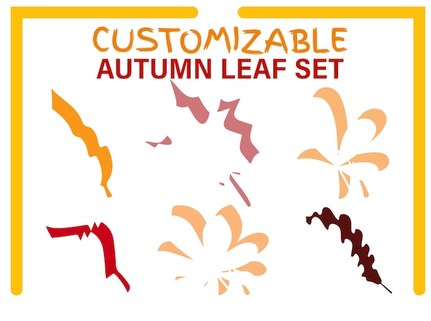 Vector autumn leaf set with stylist design unique aesthetics and negative space