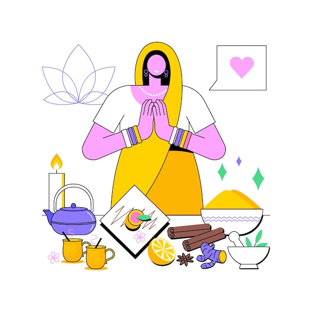 Vector ayurvedic diet abstract concept vector illustration