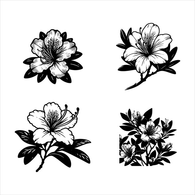 Vector azalea flower svg bundle