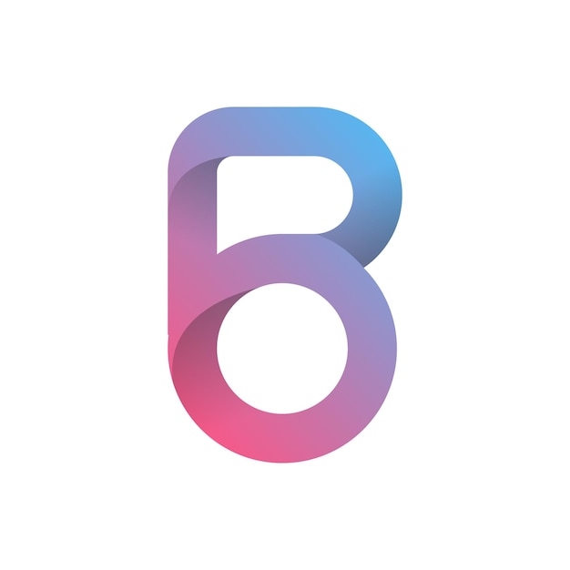 Vector b line art gradient color logo design