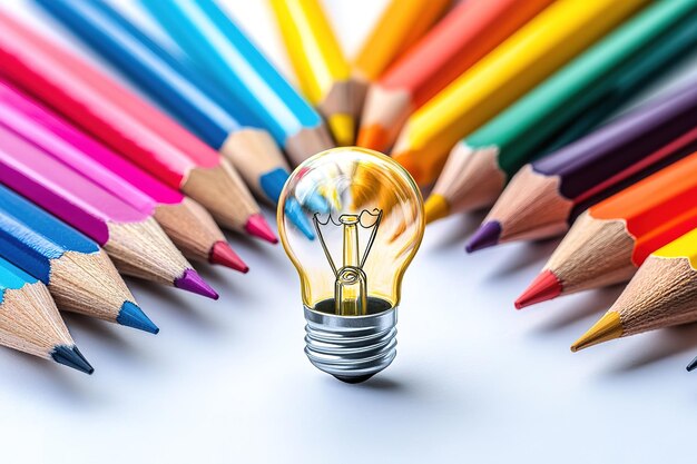 Vector back to school rainbow pencils and eraser pencil sharpener vector illustration in flat design