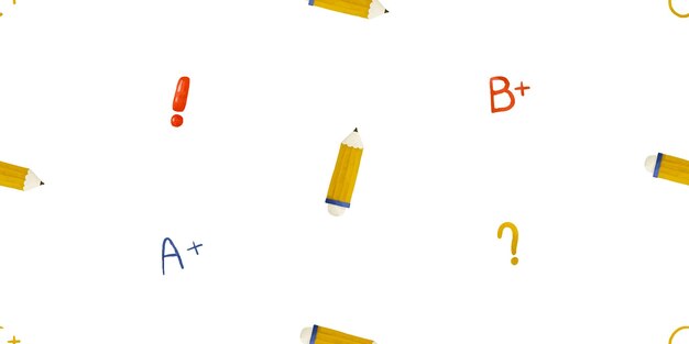 Vector back to school seamless pattern with school supplies