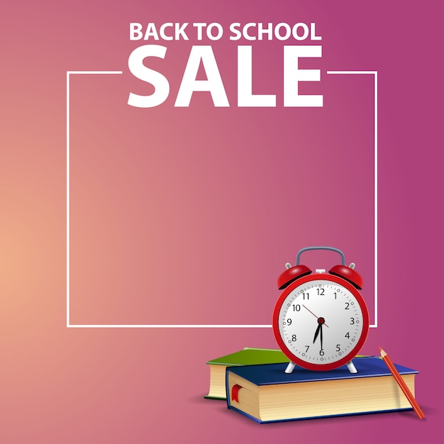 Vector back to school, square web banner