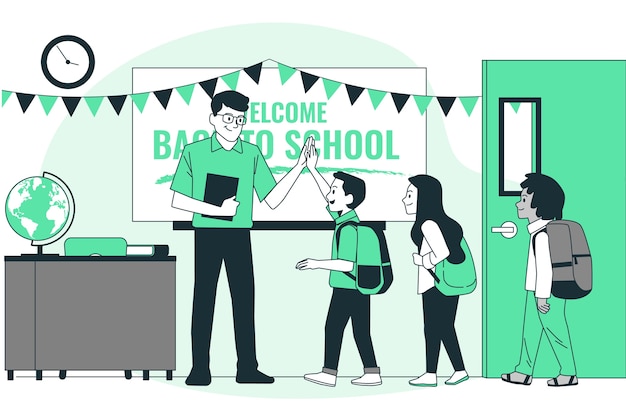 Vector back to school teacher concept illustration