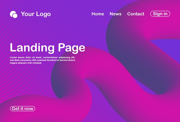 Vector background abstract 3d landing page template