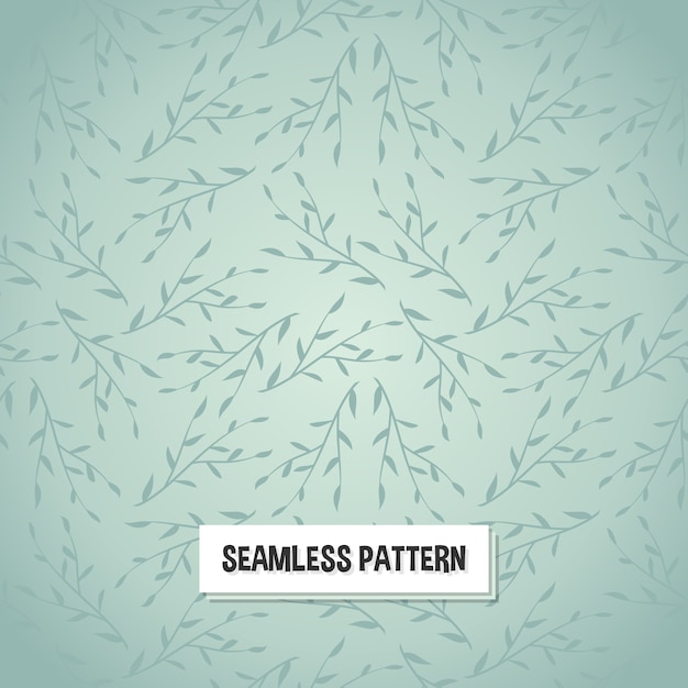 Vector background branch of tree ringing with foliage pattern