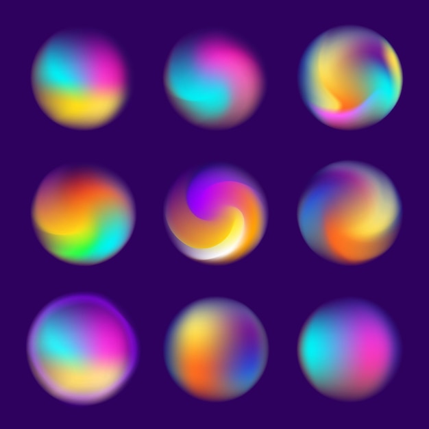 Vector background element design concept holographic fluid bright gradient