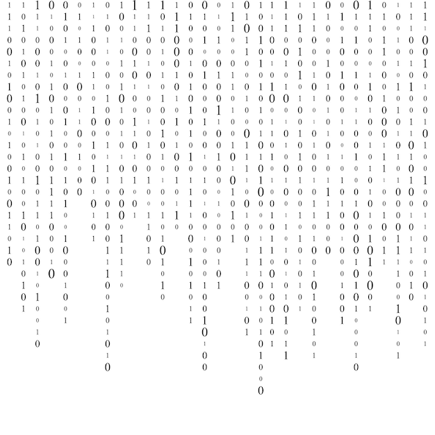 Vector background with numbers on screen binary code zero binary computer code coding