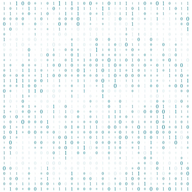 Vector background with numbers on screen binary code zero binary computer code coding