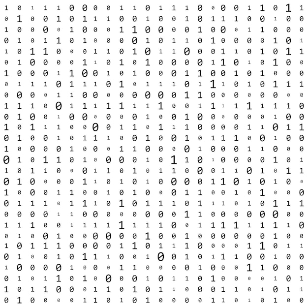 Vector background with numbers on screen binary code zero one computer code coding
