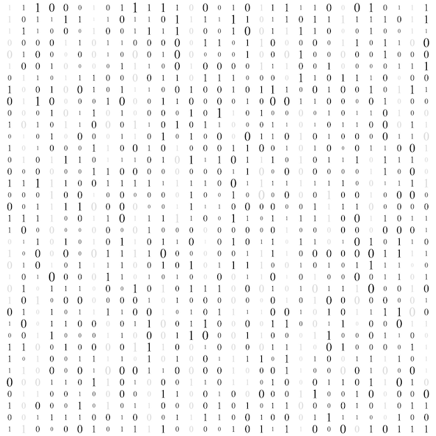 Vector background with numbers on screen binary code zero one computer code coding