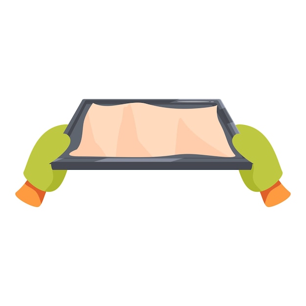Vector baker holding baking sheet with parchment paper
