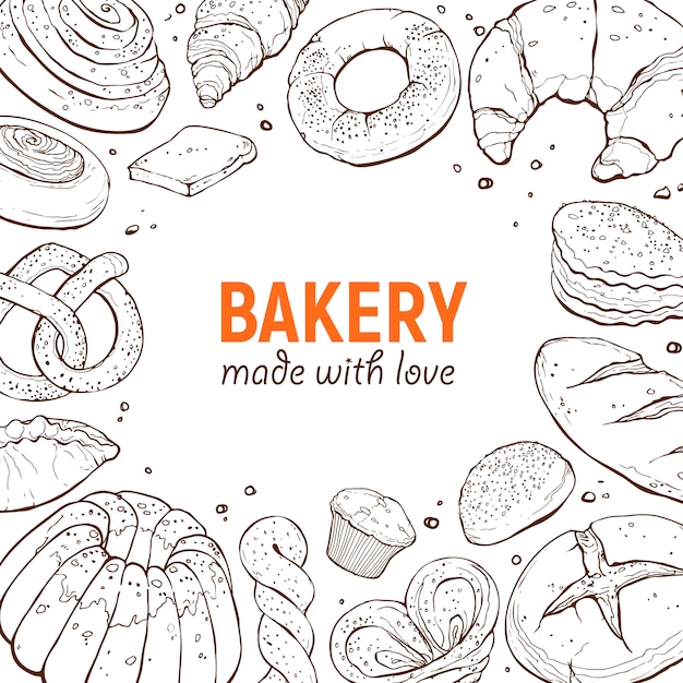 Vector bakery poster template
