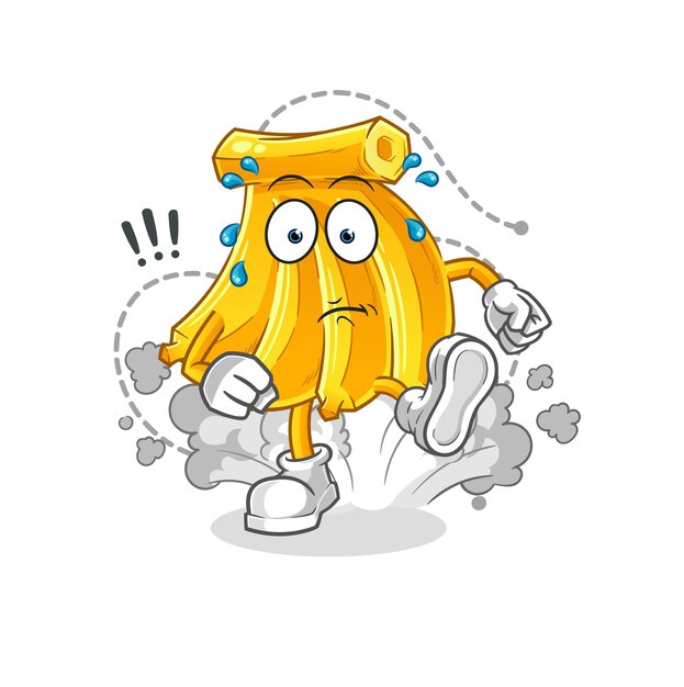 Vector banana running illustration. character vector