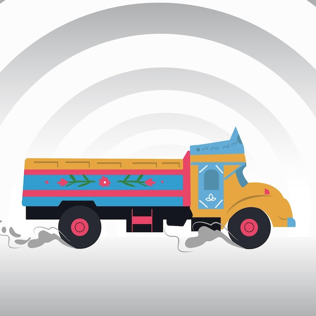 Vector bangladeshi truck vector
