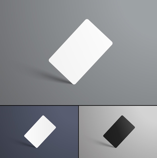 Vector bank cards on gray and blue