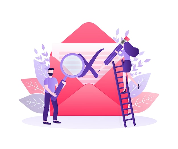 Vector banner for concept design check mark icon vector design flat vector character illustration